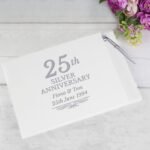 Personalised '25th Silver Anniversary' Hardback Guest Book & Pen