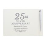 Personalised '25th Silver Anniversary' Hardback Guest Book & Pen - Image 4