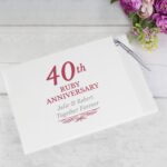 Personalised '40th Ruby Anniversary' Hardback Guest Book & Pen - Image 3
