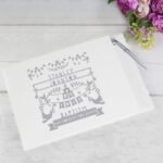 Personalised Grey Papercut Design Hardback Guest Book & Pen - Image 2