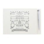 Personalised Grey Papercut Design Hardback Guest Book & Pen - Image 5