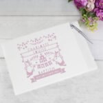 Personalised Pink Papercut Design Hardback Guest Book & Pen - Image 4