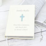 Personalised Blue Cross Design Eco-Friendly Holy Bible - Image 3