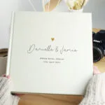 Personalised Gold Heart Motif Couples Square 6x4 Photo Album - Image 4