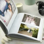 Personalised Gold Heart Motif Couples Square 6x4 Photo Album - Image 6