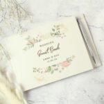 Personalised Any Message Floral Watercolour Design Hardback Guest Book & Pen - Image 4