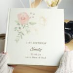 Personalised Any Message Floral Design Square Photo Album - Image 6