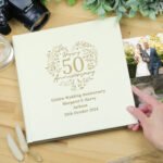 Personalised ‘Happy 50th Anniversary’ Heart Design Square Photo Album - Image 3