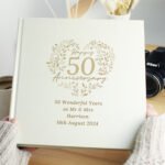 Personalised ‘Happy 50th Anniversary’ Heart Design Square Photo Album - Image 4