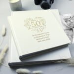 Personalised ‘Happy 50th Anniversary’ Heart Design Square Photo Album - Image 5