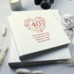 Personalised ‘Happy 40th Anniversary’ Heart Design Square Photo Album - Image 5