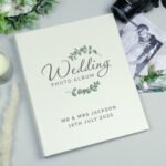 Personalised Any Message Botanical Design Traditional Wedding Photo Album