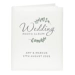 Personalised Any Message Botanical Design Traditional Wedding Photo Album - Image 6