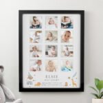 Personalised New Baby Animals Design Multi Photo Black Frame