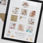 Personalised New Baby Animals Design Multi Photo Black Frame - Image 5