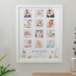 Personalised New Baby Animals Design Multi Photo White Frame