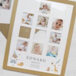 Personalised New Baby Animals Design Multi Photo Oak Frame - Image 2