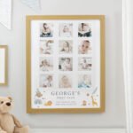 Personalised New Baby Animals Design Multi Photo Oak Frame - Image 4