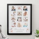 Personalised New Baby Woodland Animals Design Multi Photo Black Frame