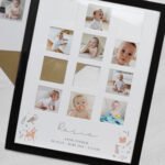 Personalised New Baby Woodland Animals Design Multi Photo Black Frame - Image 4