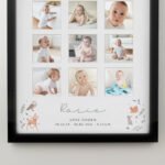 Personalised New Baby Woodland Animals Design Multi Photo Black Frame - Image 2