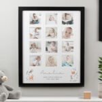 Personalised New Baby Woodland Animals Design Multi Photo Black Frame - Image 6