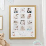 Personalised New Baby Woodland Animals Design Multi Photo Oak Frame - Image 4