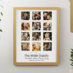 Personalised Any Message Family Multi Photo Design Oak Frame