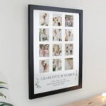 Personalised Botanical Design Wedding Multi Photo Black Frame - Image 4