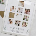 Personalised Botanical Design Wedding Multi Photo White Frame - Image 2