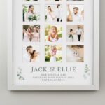Personalised Botanical Design Wedding Multi Photo White Frame - Image 3