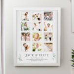Personalised Botanical Design Wedding Multi Photo White Frame - Image 5