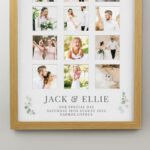 Personalised Botanical Design Wedding Multi Photo Oak Frame - Image 3