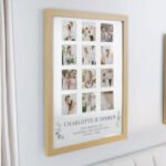 Personalised Botanical Design Wedding Multi Photo Oak Frame - Image 4