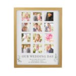 Personalised Botanical Design Wedding Multi Photo Oak Frame - Image 6