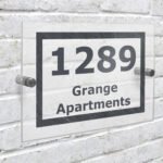 Personalised Any Message Marble Design Acrylic House Sign