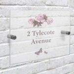 Personalised Vintage Rose Design Acrylic House Sign