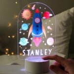 Personalised Space Rocket Design LED Colour Changing Night Light - Image 3