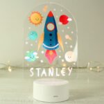 Personalised Space Rocket Design LED Colour Changing Night Light - Image 4