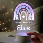Personalised Pink Rainbow Design LED Colour Changing Night Light - Image 4