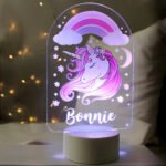 Personalised Pink Rainbow Unicorn Design LED Colour Changing Night Light - Image 4