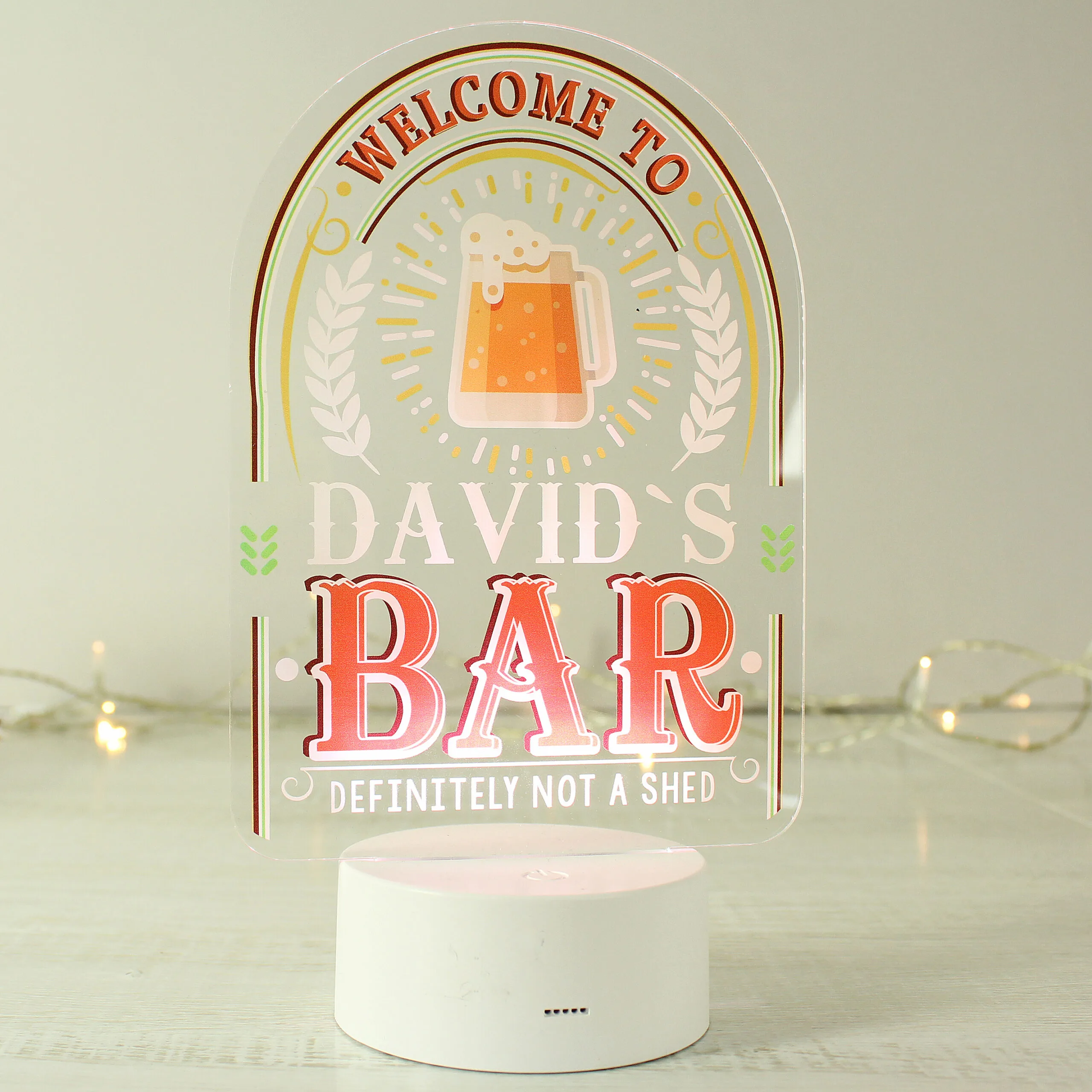 Personalised 'Welcome To...' Bar Sign LED Colour Changing Light - Image 3