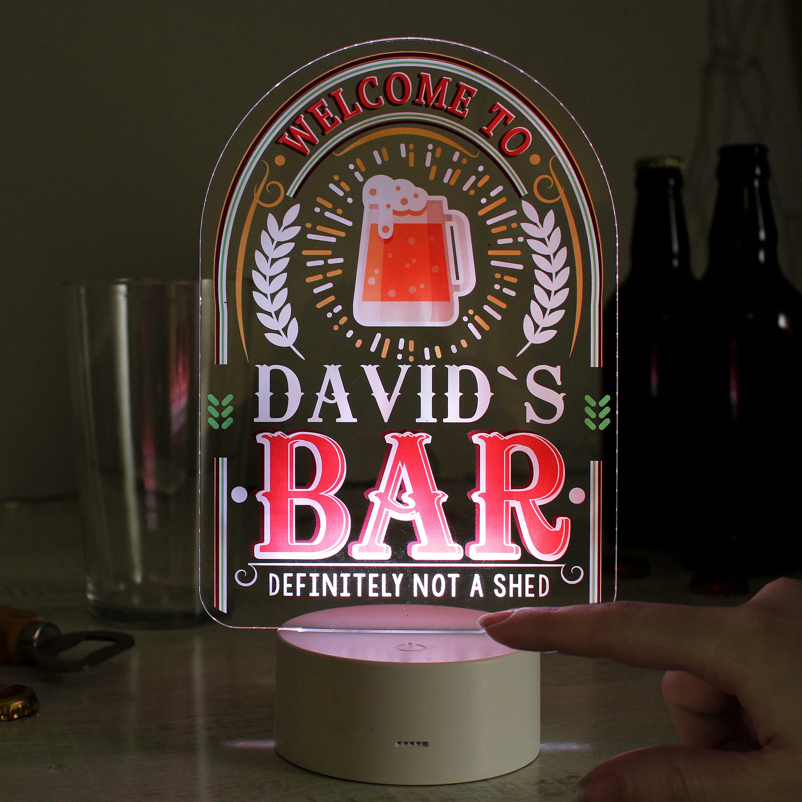 Personalised 'Welcome To...' Bar Sign LED Colour Changing Light - Image 4