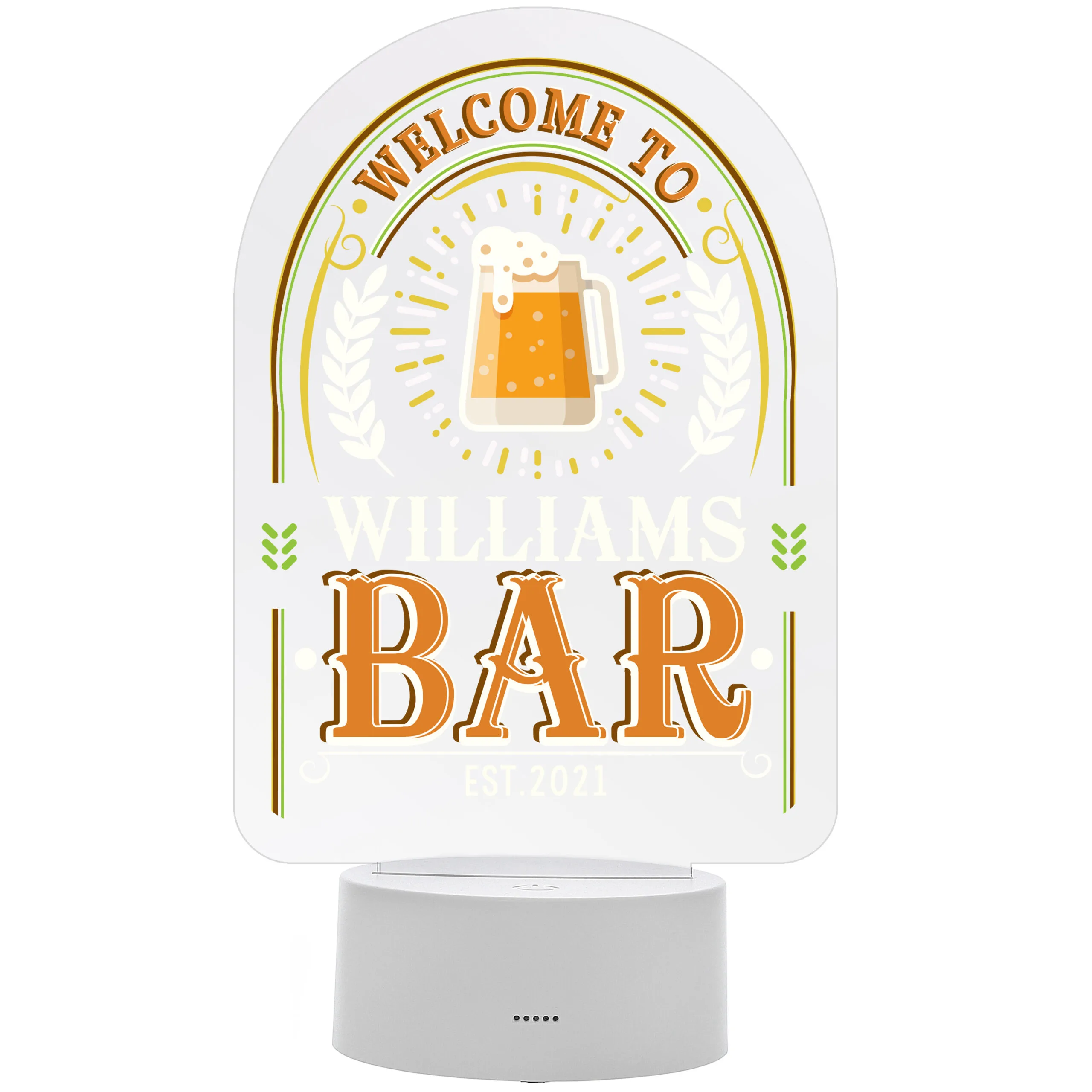 Personalised 'Welcome To...' Bar Sign LED Colour Changing Light - Image 5