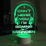 Personalised Blue Gaming Headphones Design LED Colour Changing Night Light