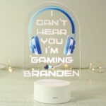Personalised Blue Gaming Headphones Design LED Colour Changing Night Light - Image 3