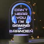 Personalised Blue Gaming Headphones Design LED Colour Changing Night Light - Image 5