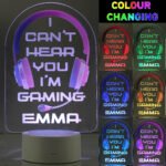 Personalised Pink Gaming Headphones Design LED Colour Changing Night Light - Image 4