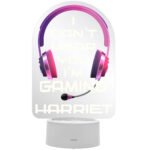 Personalised Pink Gaming Headphones Design LED Colour Changing Night Light - Image 2