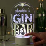 Personalised 'Gin Bar' Sign LED Colour Changing Light